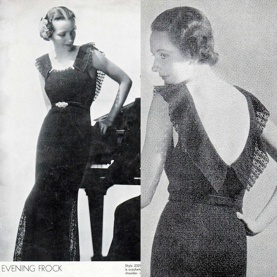 1930's backless dress Vintage 1930s Ladies Crocheted Evening Pattern PDF Delivery Instant Download The most dangerous thing Best Sellers Week 18 2026 Color:Malibu Pink Bouquet structured look