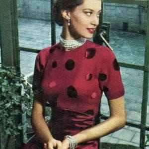 Vintage Knitting Pattern 1940s Sweater Ladies Spotted Evening Sweater 1949 PDF Digital Delivery Instant Download