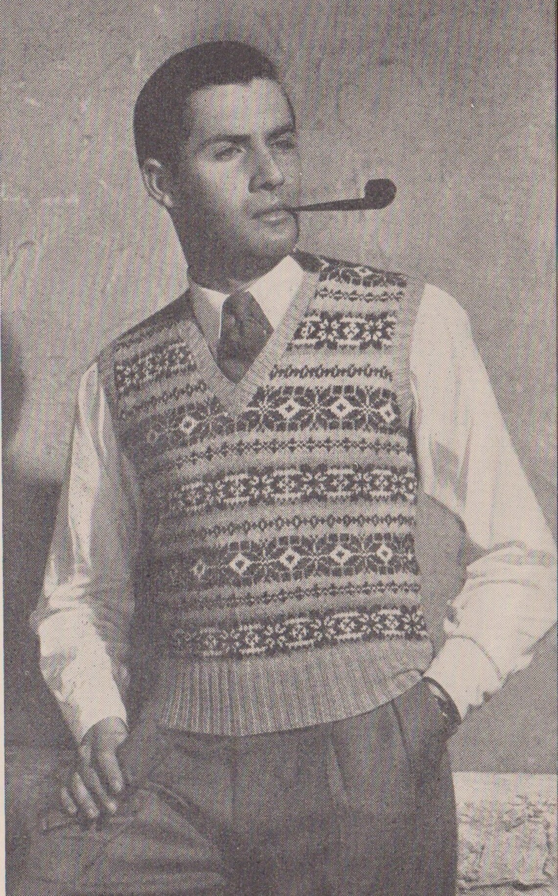 INSTANT DOWNLOAD Mens Vintage Fair Isle Pattern Vest 1950s PDF - Etsy