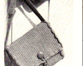 Vintage Crochet Pattern 1950 Strap Handle Bag Handbag Purse PDF Instant Download PDF Download