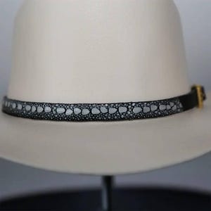 Set di 3 fibbie per cappello da cowboy in razza placcata oro nero, fatto a mano, 26"