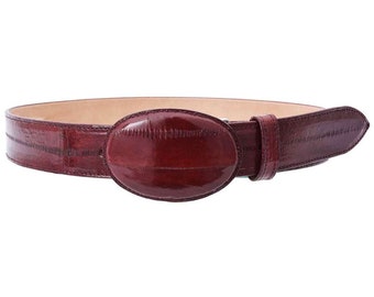 Vintage Eel Skin Brown Leather Belt Saddle Wrap Vintage Chocolate Brown Eel Skin Leather Saddle Wrap Belt  main image 2