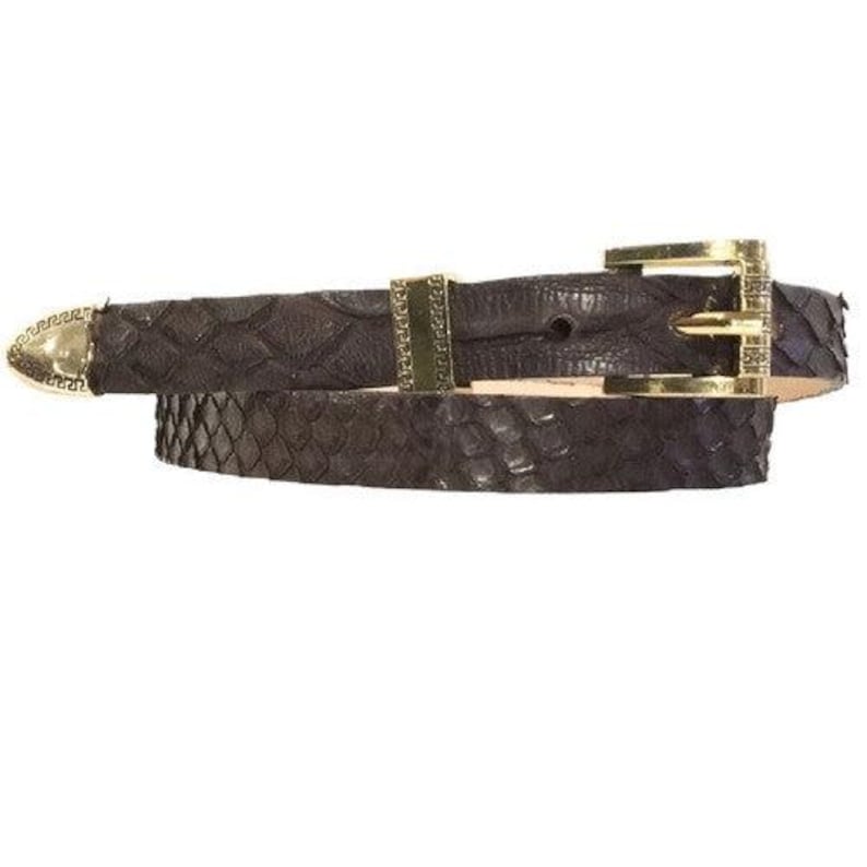 python hat band Images High Quality Grahic Brown Python Snakeskin Cowboy Hat Band Gold 3 Piece Buckle Set Handmade ...