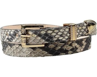 Python slangenleer cowboyhoed band vergulde 3-delige gesp set handgemaakt 26"