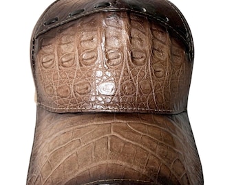 Oryx Caiman Crocodile Alligator Belly Cap Genuine Adjustable Closure Handmade