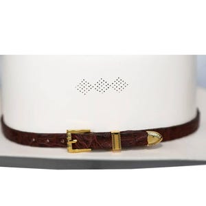 Caiman alligator crocodile hat band for western cowboy hats.