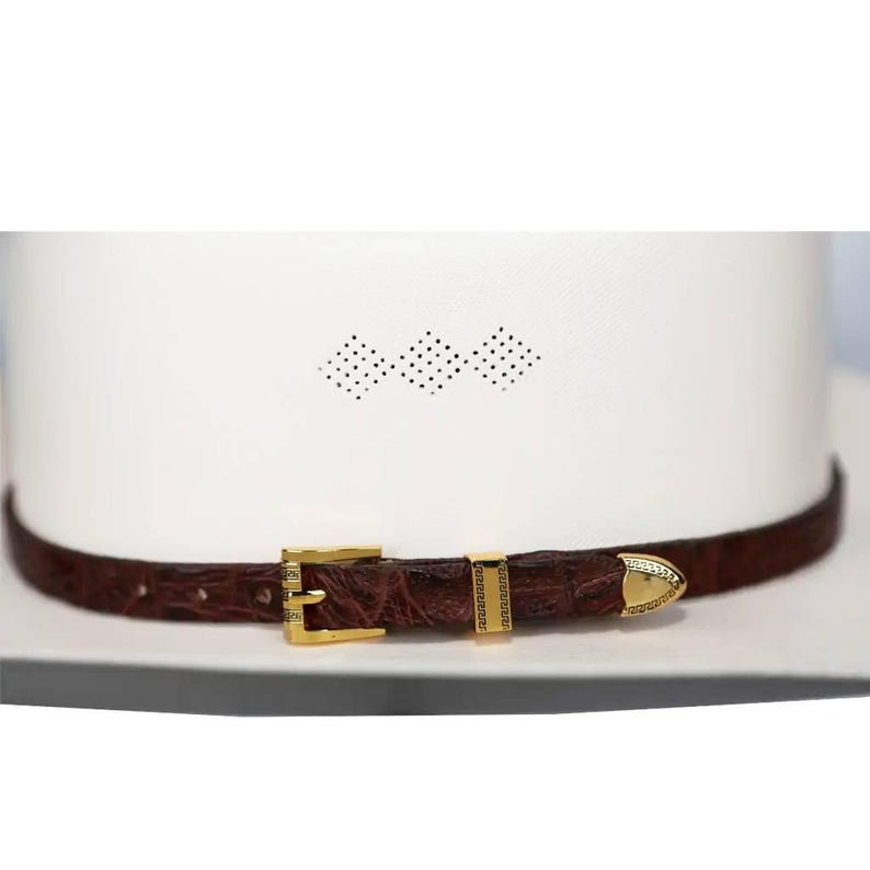 Caiman alligator crocodile hat band for western cowboy hats.