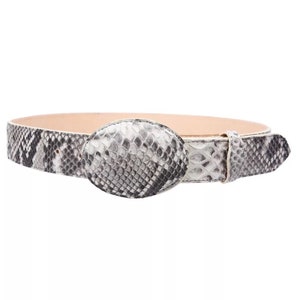 Ceinture en python naturel, peau de serpent véritable, doublure en cuir, véritable boucle amovible faite main