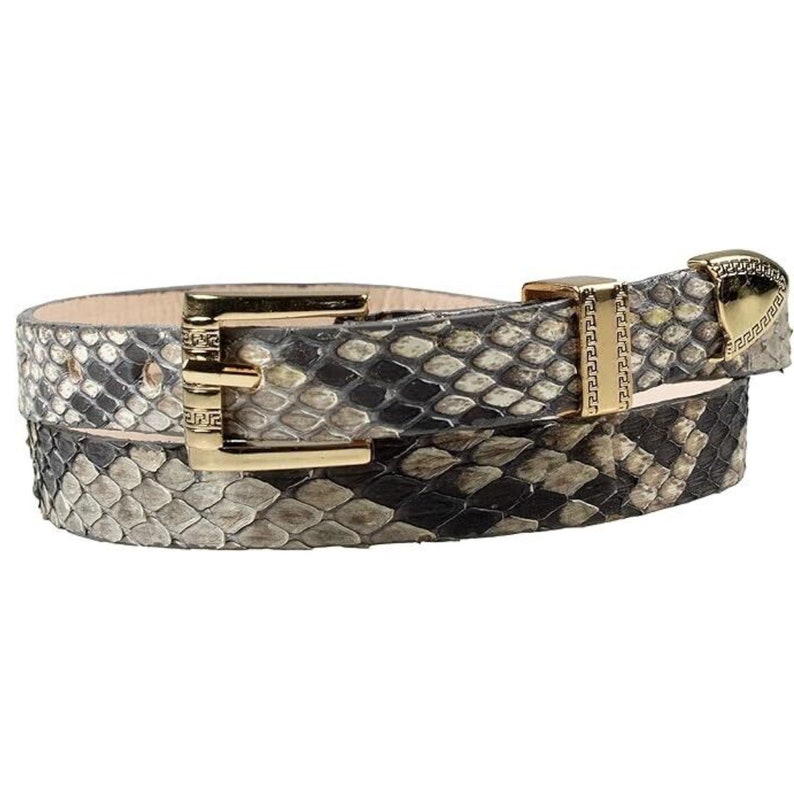 Python Snakeskin Cowboy Hat Band Gold Plated 3 Peace Buckle Set ...