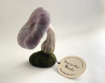 Large needle felted toadstool, ‘Fog in the Woods’ by Gretel Parker