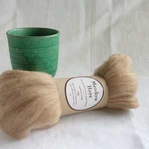 Needle felting wool, ‘Meadow Hare’ light golden fawn merino roving, felting wool, wet felting, fibre crafts, weaving, fibre supplies