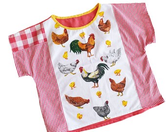 Top con estampado de pollo reciclado, corte cuadrado, talla grande, AU 22/US 18
