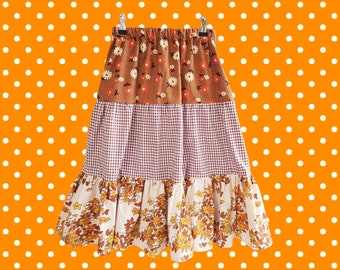 Peasant Skirt in Blue Gingham main image 0