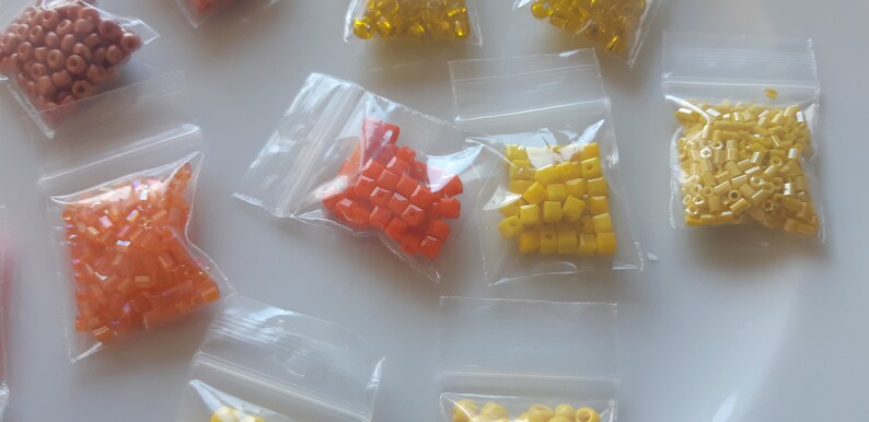 Seed Bead Mix Inexpensive Cheap Bead Stringing Yellow Orange Glass Bead Assorted Variety Craft Grab Bag Jewelry Making Destash