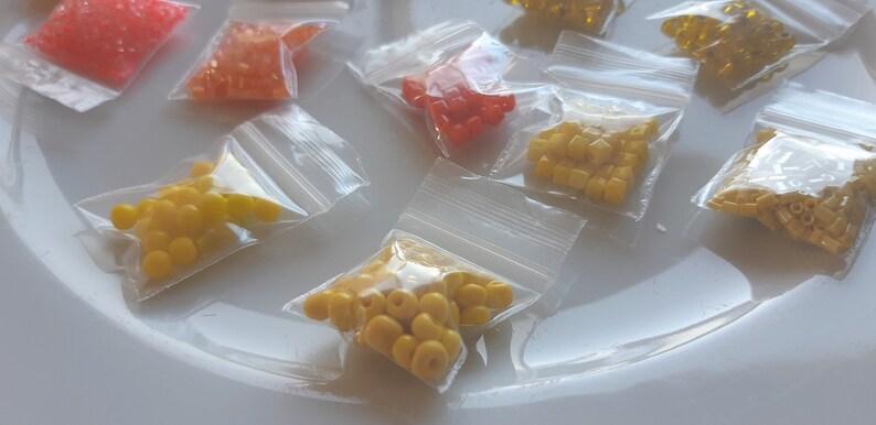 Seed Bead Mix Inexpensive Cheap Bead Stringing Yellow Orange Glass Bead Assorted Variety Craft Grab Bag Jewelry Making Destash