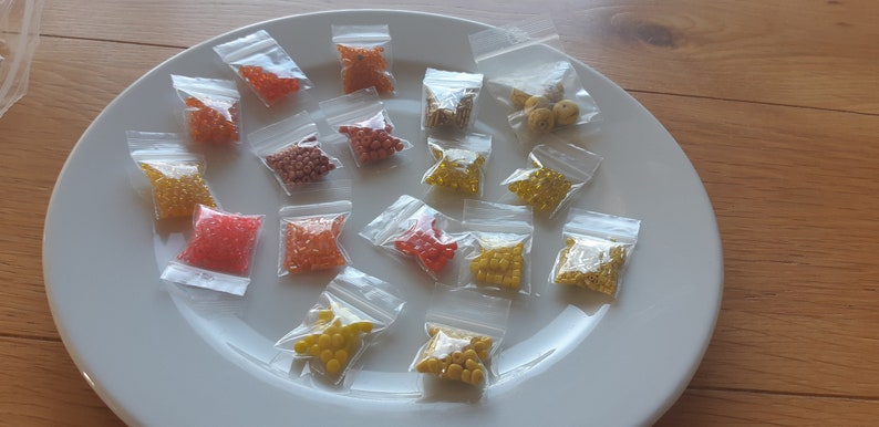 Seed Bead Mix Inexpensive Cheap Bead Stringing Yellow Orange Glass Bead Assorted Variety Craft Grab Bag Jewelry Making Destash