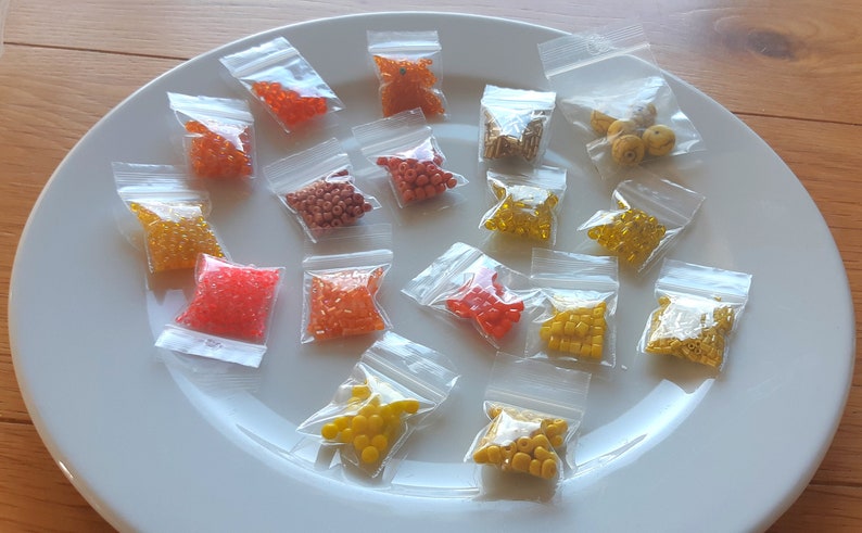 Seed Bead Mix Inexpensive Cheap Bead Stringing Yellow Orange Glass Bead Assorted Variety Craft Grab Bag Jewelry Making Destash