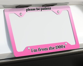 From The 1900&#39;s License Plate Frame, Gen Z, New Driver Gifts, Cute Car Accessories, Girly License Plate Frame, Y2K Funny License Frame