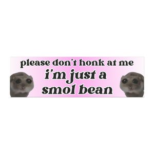 Gen Z Car Bumper Magnet, Please Don&#39;t Honk, Funny Bumper Magnet, Anxious Driver, Cute Car Decal, Unhinged Bumper, New Driver Gift, Smol Bean