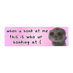 Gen Z Car Bumper Magnet, Please Don&#39;t Honk, Funny Bumper Magnet, Anxious Driver, Cute Car Decal, Unhinged Bumper, New Driver Gift, Smol Bean