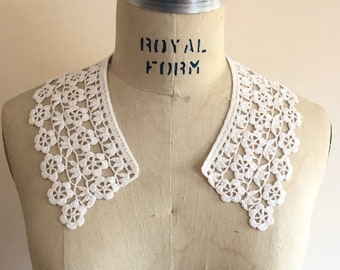 Crocheted lace collar piece for sweater or blouse