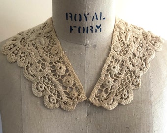 Vintage chemical lace collar vintage 1920s ecru