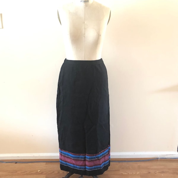 Linen Wrap skirt black Y2K S/M