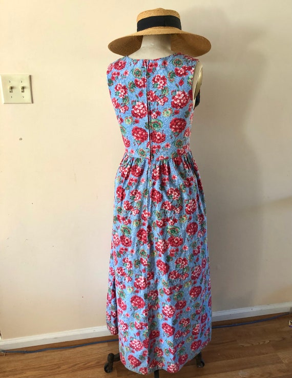 Floral maxi dress cottage core 1990s Sz Small - image 3