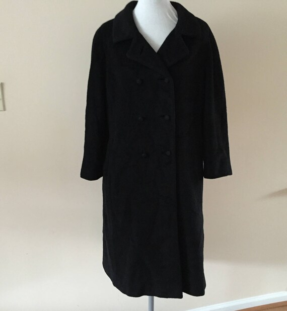 Vintage 1950s Black Coat Women's winter Coat size