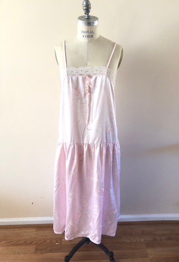 Pink Slip Nightgown 1980s sz M