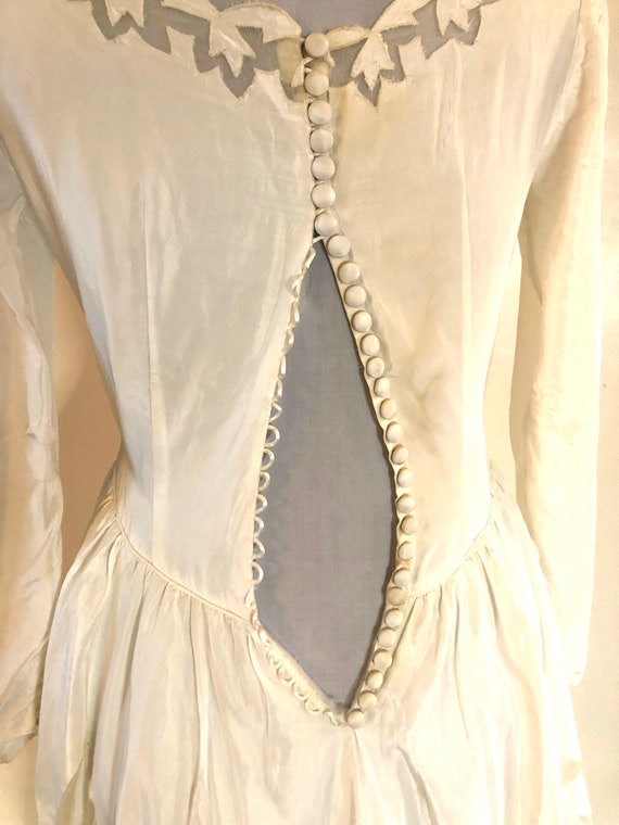 1950s Wedding Dress  Long Sleeve Full skirt  Sz X… - image 6