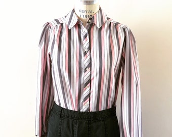 Striped 1970s Blouse sz M/L