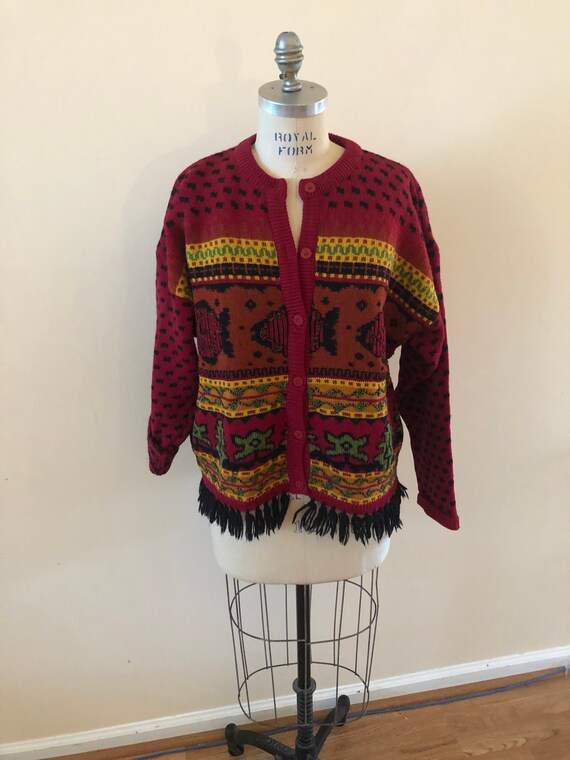 Red Fish Sweater wool size L - image 2