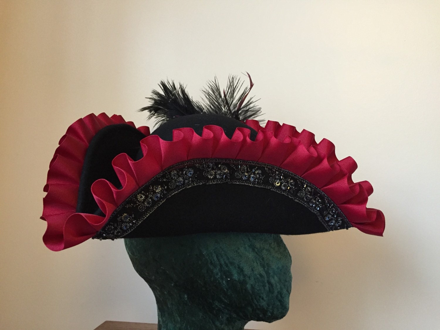 【一点物】 handmade pirate hat gothic Womens Fantasy Pirate Hat | Belladonna | Gothic Pirate Costume Hat