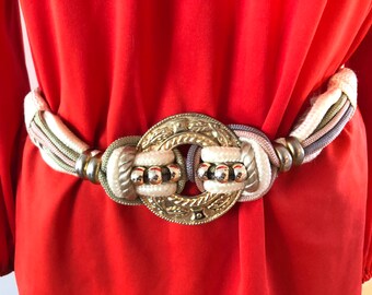 Gold Rope medallion belt vintage 1980s
