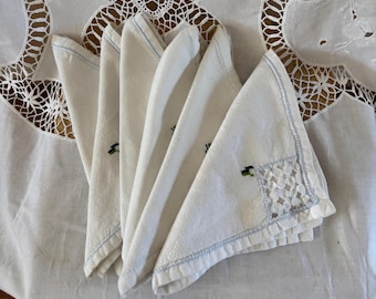 Vintage Cotton Drawnwork napkins set of 6