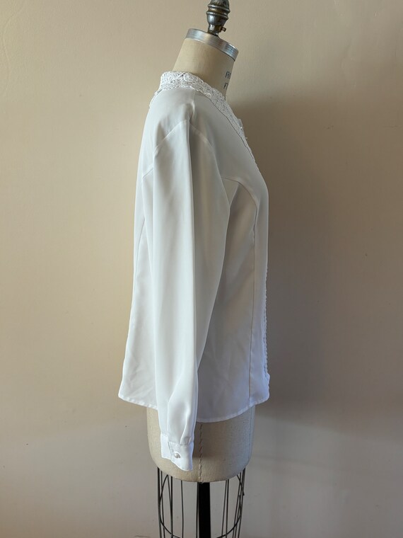 Lace collar blouse vintage 1990s Sz M/L - image 5