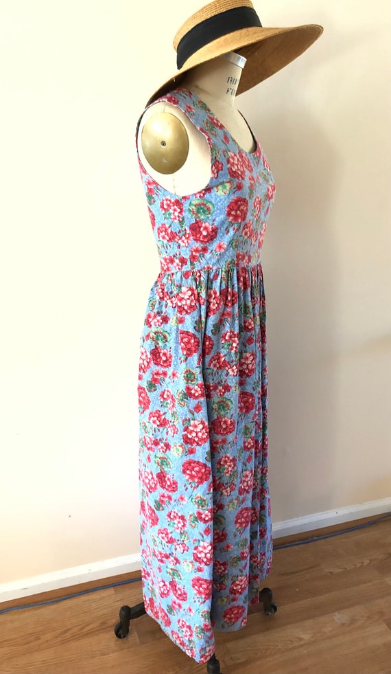 Floral maxi dress cottage core 1990s Sz Small - image 4