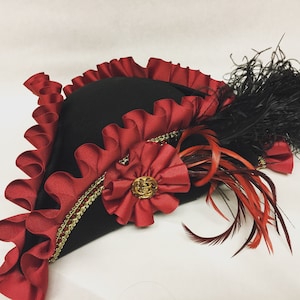 Custom Pirate Tricorn Hat: Renaissance Style, Any Color Felt Base