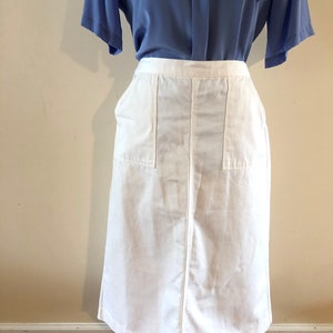 Witte Midi zomerrok Vintage jaren 80 afbeelding 2