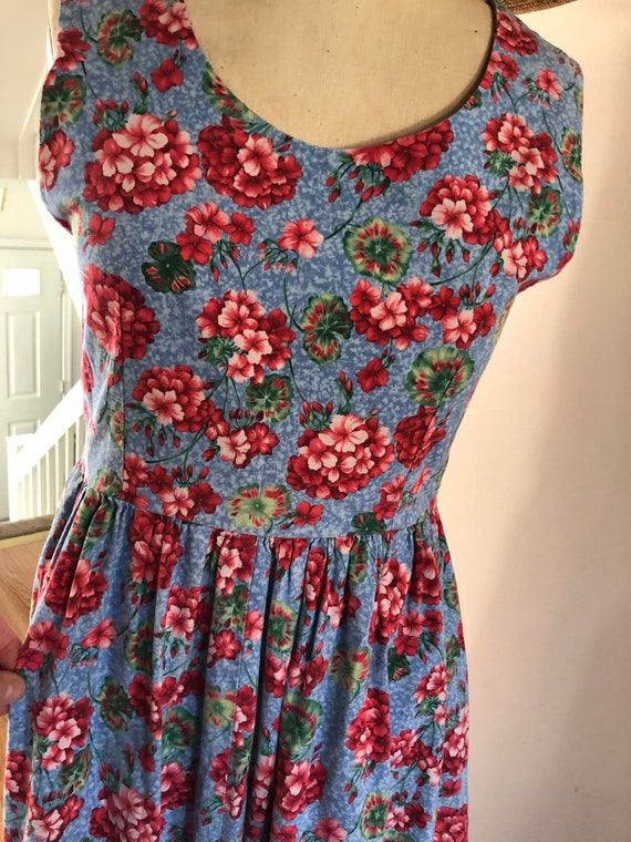 Floral maxi dress cottage core 1990s Sz Small - image 5