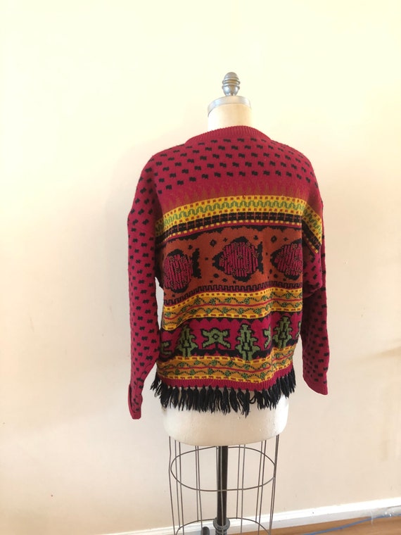 Red Fish Sweater wool size L - image 3