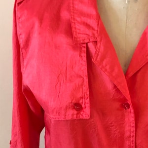 Pink Blouse DVF 1980s safari style sz SP image 10