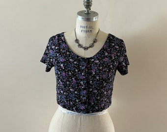 90s Floral Crop Top sz M