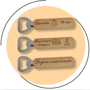Apribottiglie in bambù personalizzati - Regalo per gli ospiti di compleanno - Souvenir originale per feste