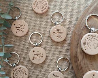 Portachiavi in legno personalizzati e originali | Regalo per papà / nonno / padrino / zio