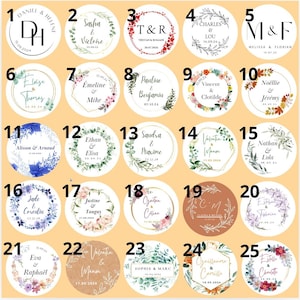 Stickers autocollant personnalisés | baptême | mariage | anniversaire | communion | fête | rond | 4 centimètres