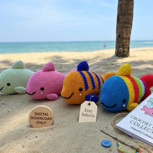 Fish Crochet Pattern: Flounder Rainbow Amigurumi - Digital PDF Download
