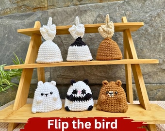 Funny Crochet Pattern Bundle 3 in 1: Flip the Bird Bear Amigurumi PDF
