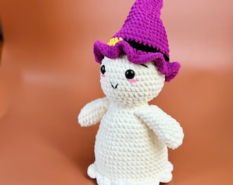 Cute Ghost Halloween Crochet Pattern - DIY Easy Amigurumi Ghost Pattern PDF - No Sew Plush Amigurumi Ghost